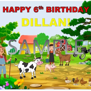 Farm Animals Edible Image Cake Topper Edible Cake Topper Icing Frosting Sheet Photo Cake Image Birthday