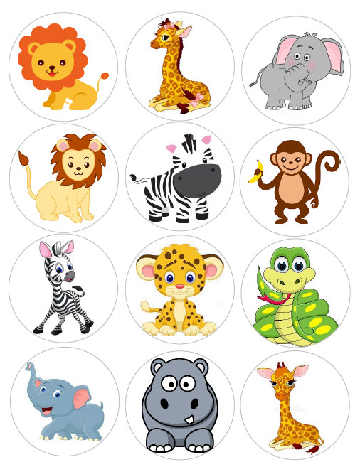 Safari Animals Edible Cupcake Toppers Jungle Party Cake - Etsy Safari Animals Edible Cupcake Toppers Jungle Party Cake - Etsy