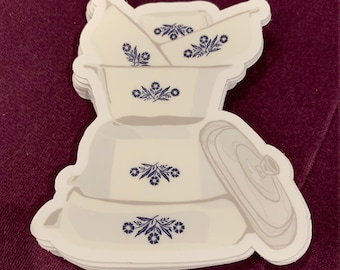Adesivo per pila Corning Ware blu fiordaliso