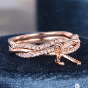 Rose gold ring setting only hot sale
