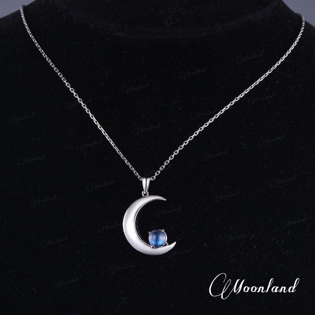 Collana Con Ciondolo A Mezzaluna Intagliata In Argento E Cerchio Interno Con Cielo Stellato, Catena Regolabile, Elegante - 5