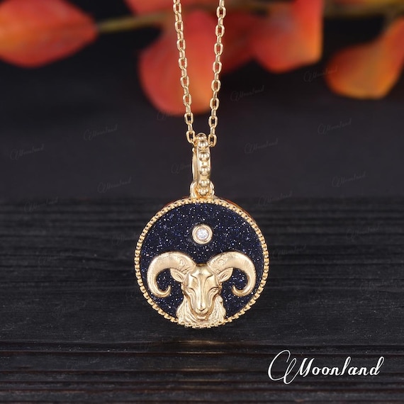 Taurus Zodiac Necklace Constellation Necklace Birthstone Pendant Galaxy Starry Night Sky Star Blue Sandstone Necklace Women Anniversary Gift