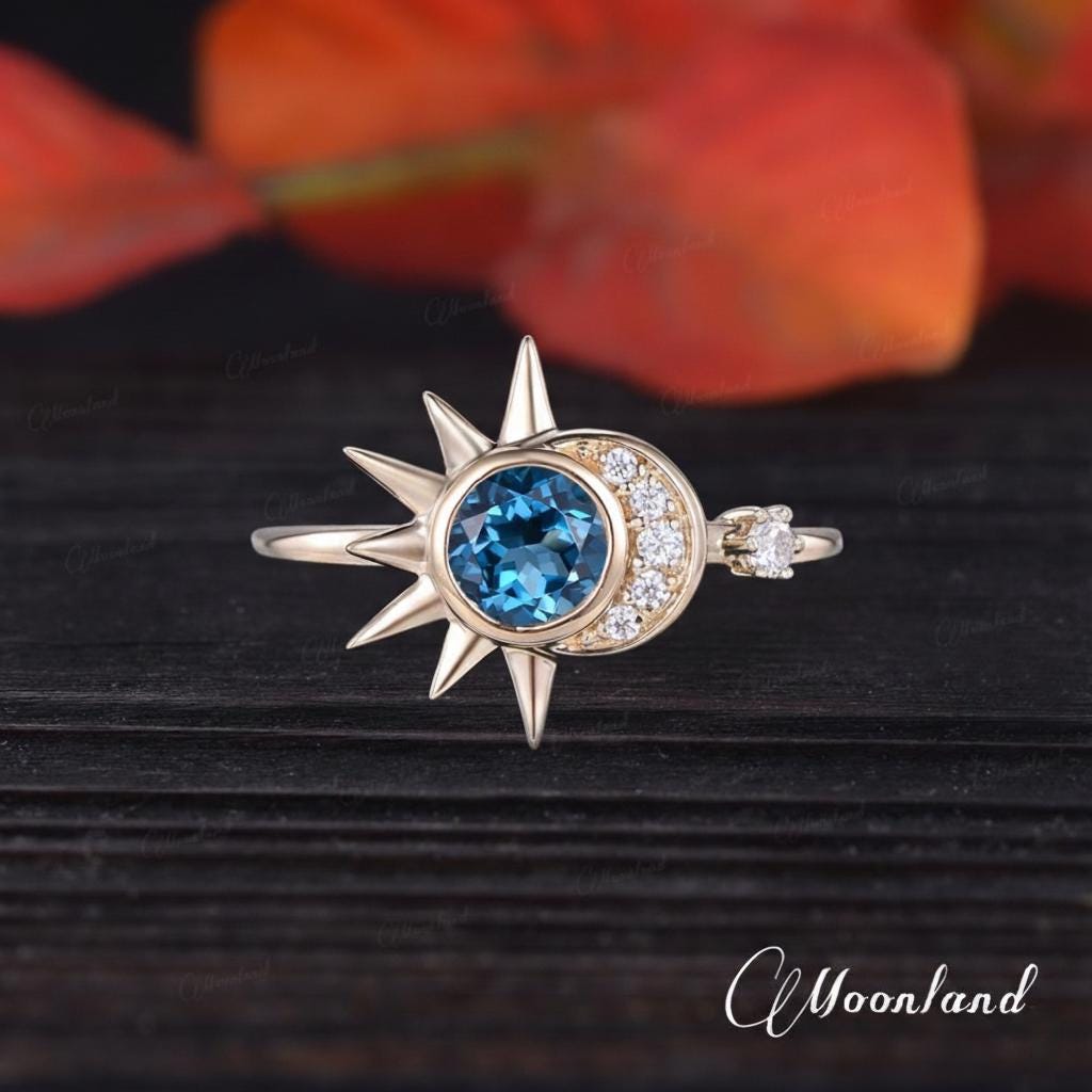 Unique Orange Sapphire Engagement Ring Yellow Gold Cluster
