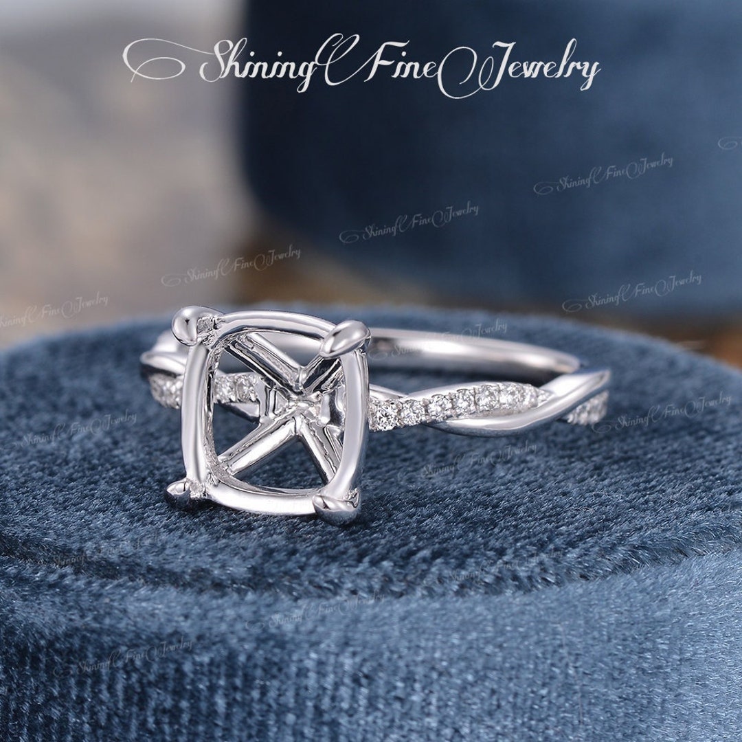 Semi Mount Ring White Gold Ring Setting Without Stone Engagement Ring Setting Diamond Custom