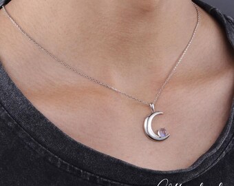 Gioielli da donna in argento Sterling 925 boho arcobaleno naturale pietra di lun