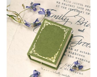 Magic Book Gift Box, Light Green Ring Gift Box, Necklace Gift Box, Vintage Box, Magnetic Gift Box