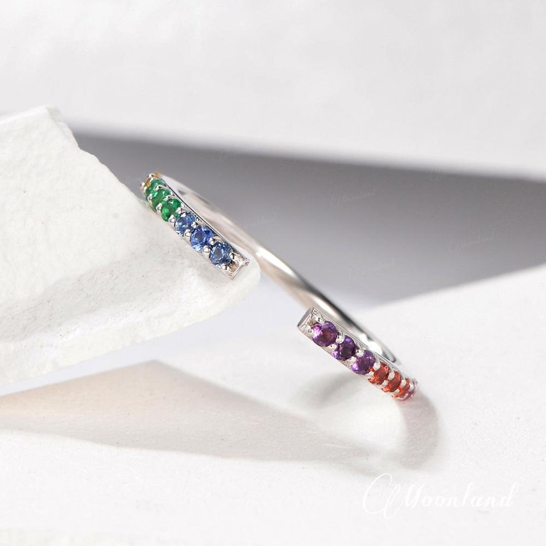 Rainbow Sapphire Wedding Ring: The Bold Statement Piece for Modern Love