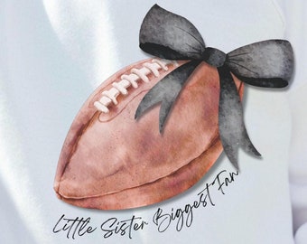 Football Coquette PNG: Lil Sister Fan Shirt Design (Digital Download)