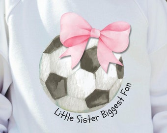 Coquette Soccer Ball PNG: Little Sister Biggest Fan, Pink Bow (Digital Download)
