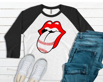 rolling stones baseball tongue shirt