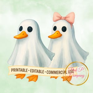 Duck Ghost PNG, Duck Halloween Clip Art Shirt Designs, Duck Hunting Clip Art
