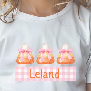 Clipart de milho doce preppy com laços guingão outono PNG design de nome personalizado de Halloween sublimação de outono design de sublimação fofo para meninas