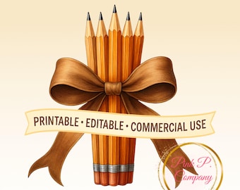 Watercolor Pencil Bouquet PNG: Back to School Clip Art (Digital Download)
