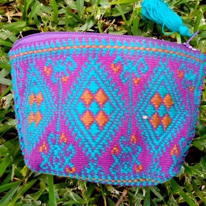 Monedero monedero, Monedero de monedas, mini bolso, Bolso de Mini, Bolso guatemalteco, Bolso multicolor. cartera con cremallera.