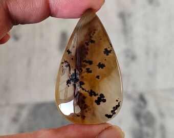 Natural Montana Agate Cabochon EXCELLENT! Brown Montana Agate Gemstone AH-568 Montana Agate Loose For Jewelry Use 40x26mm Fancy Shape