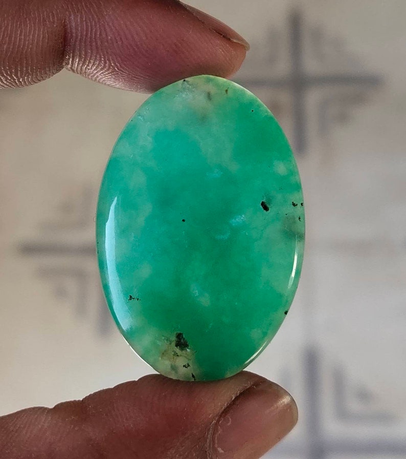 Natural Chrysoprase cabochon,38x26mm,44.95cts....#5809