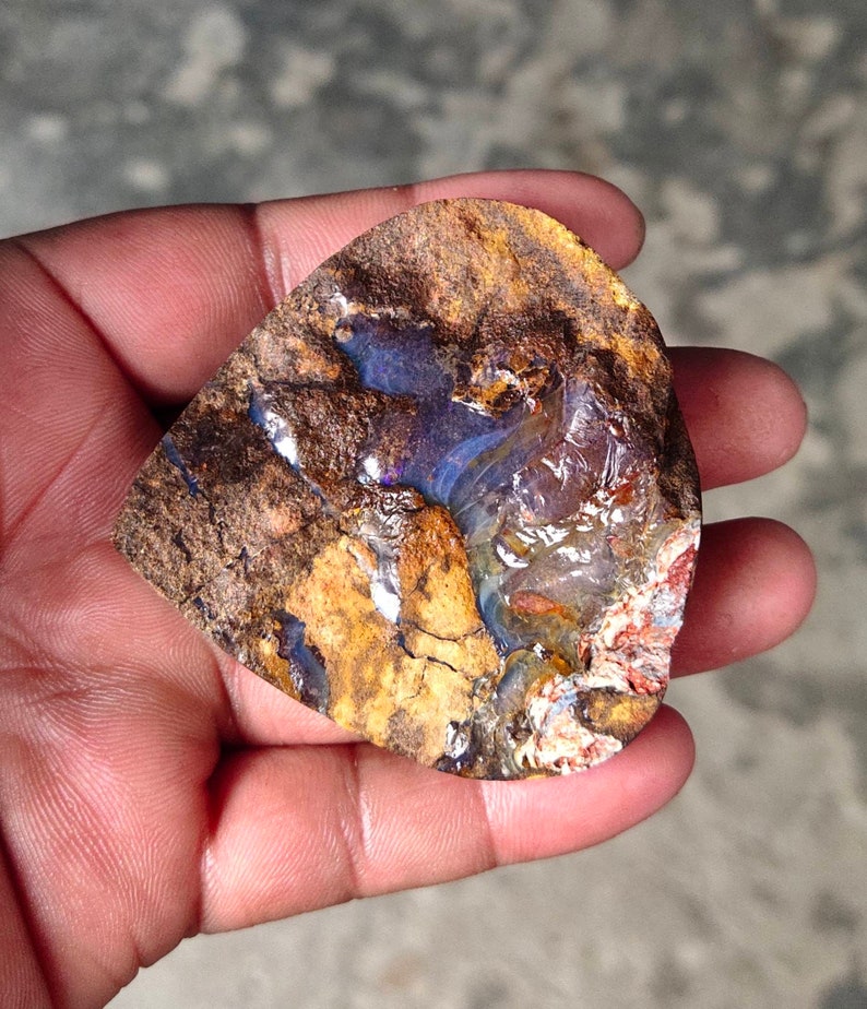 Natural Boulder opal cabochon,57x58mm,252.65cts....#