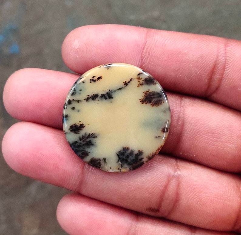 Natural Dendritic opal cabochon,30x30mm,23.35cts....#6050