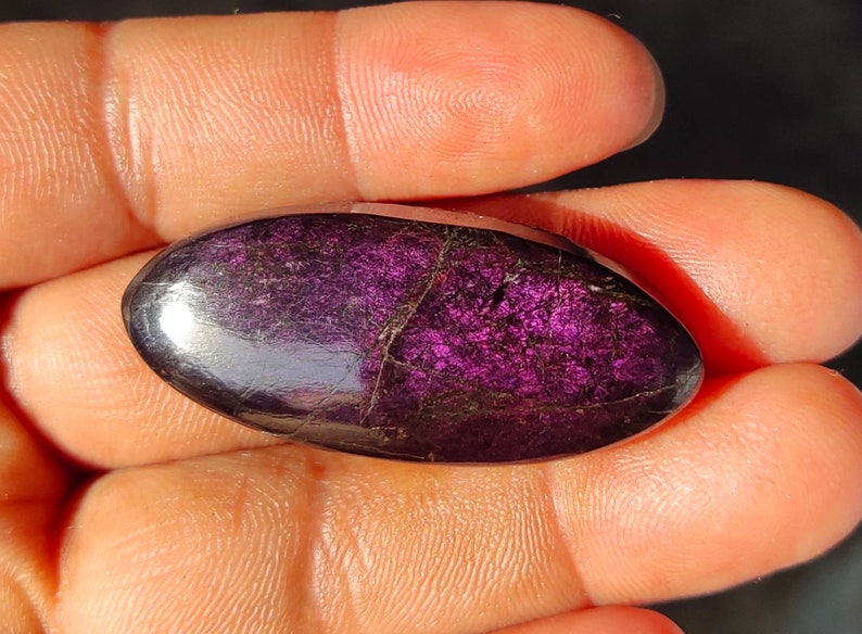 Natural Purpurite cabochon,43x18mm,63.80cts....#6498