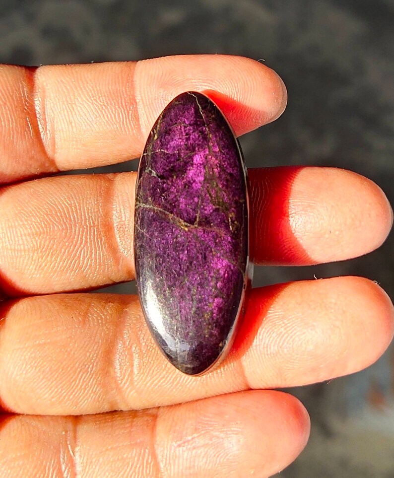 Natural Purpurite cabochon,43x18mm,63.80cts....#6498
