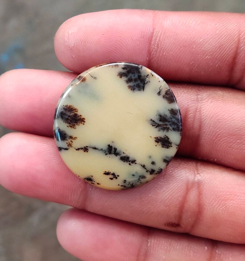 Natural Dendritic opal cabochon,30x30mm,23.35cts....#6050