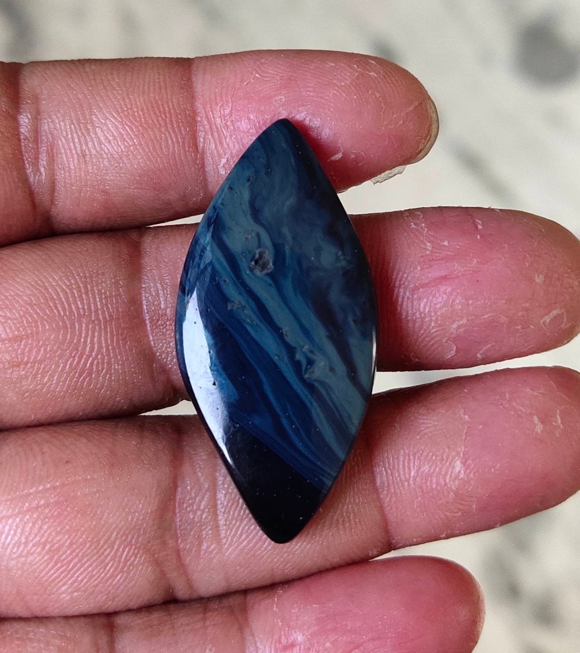 Natural Leland Blue Stone cabochons40x19mm29.20cts....4647 Etsy