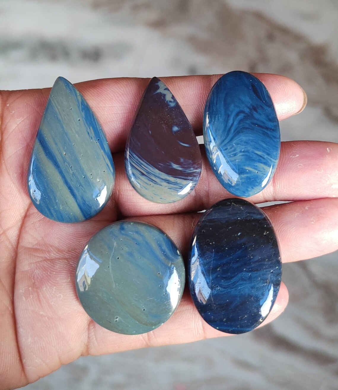 Natural 5pice lot Leland Blue stone Etsy