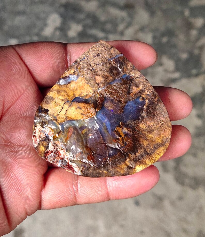 Natural Boulder opal cabochon,57x58mm,252.65cts....#