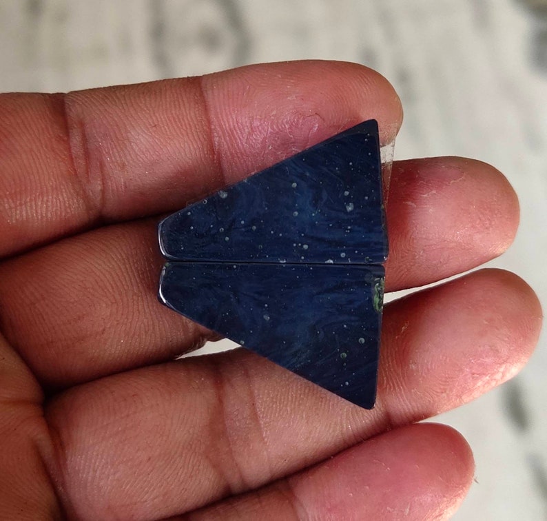 Natural Leland Blue Stone pair cabochons,37x16mm,36.95cts....#4541
