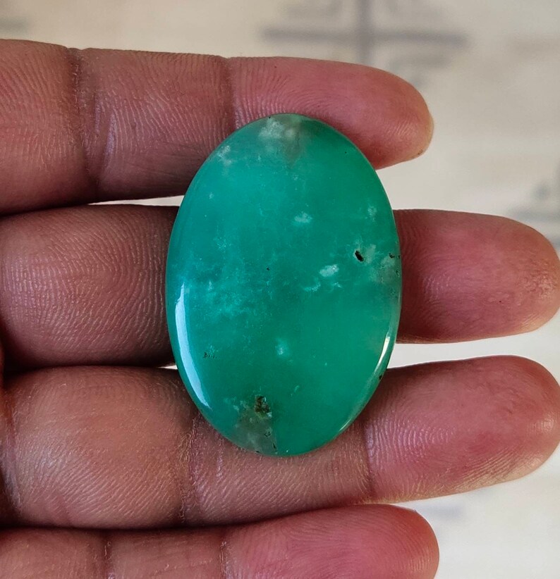 Natural Chrysoprase cabochon,38x26mm,44.95cts....#5809