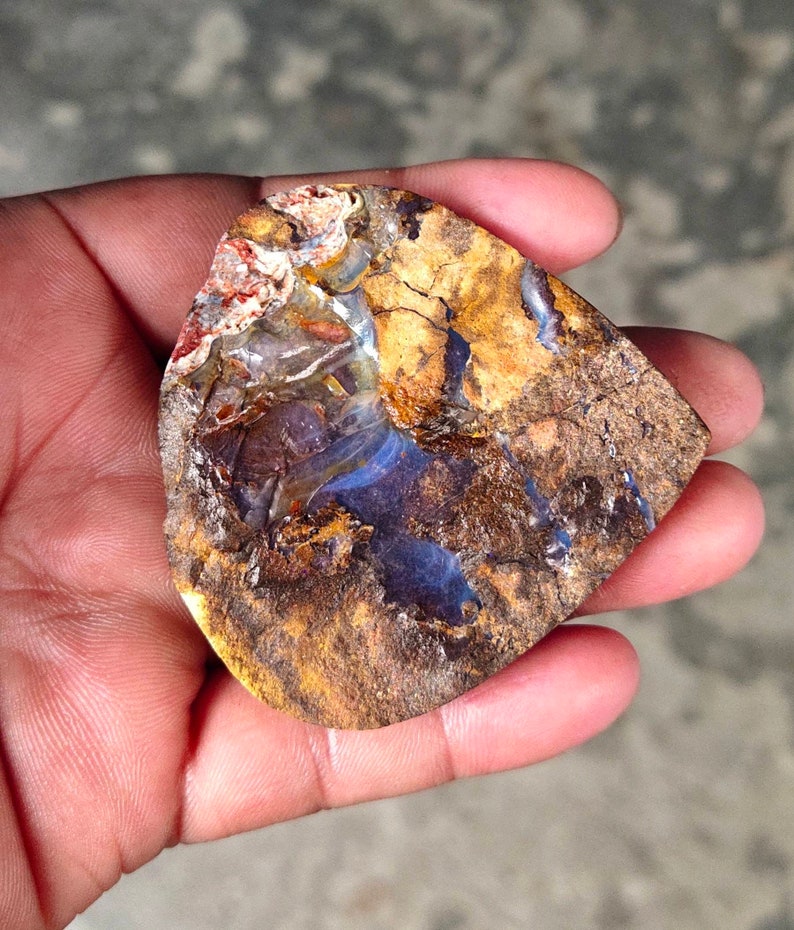 Natural Boulder opal cabochon,57x58mm,252.65cts....#