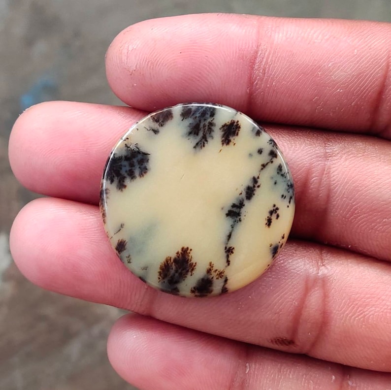 Natural Dendritic opal cabochon,30x30mm,23.35cts....#6050