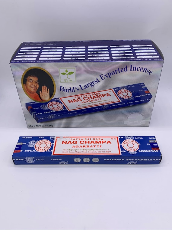  Satya Sai Baba Nag Champa Incense Sticks 15G 2 Packs By Nag  Champa : Home & Kitchen
