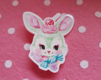 Acryl Kitsch Bunny Rabbit Broche