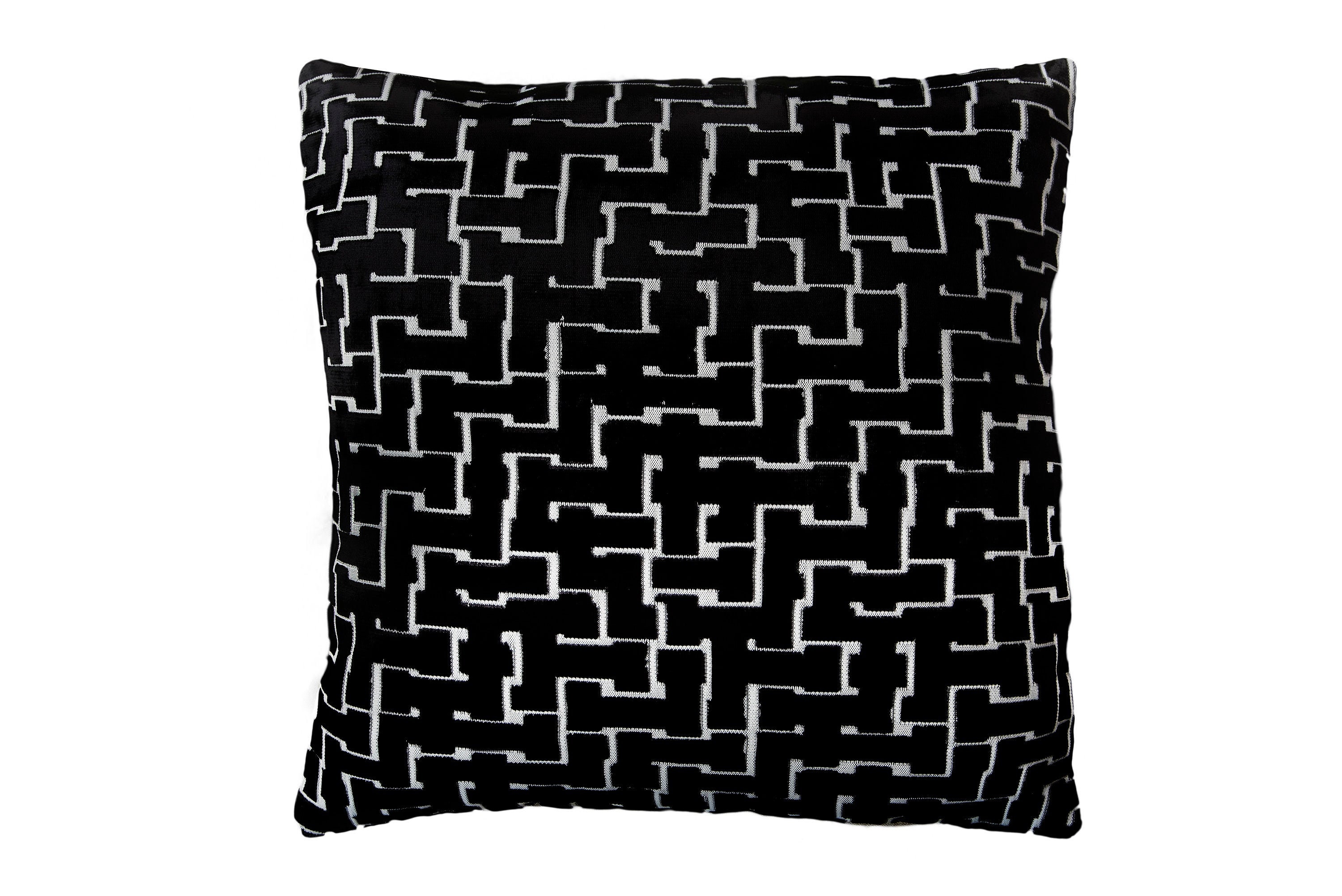 Exclusive Velvet Cushion Cover Black White Lumbar Decor Etsy