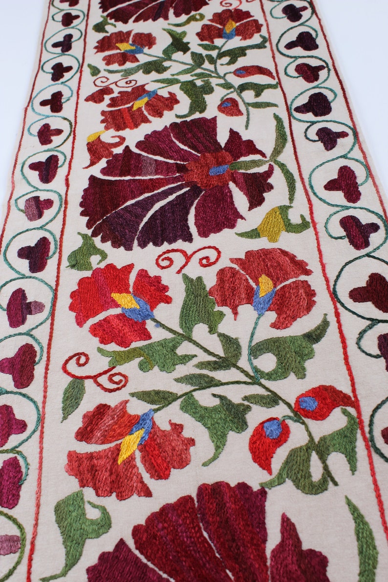 Runner Suzani Cover Bohemian Decor Red Blue Green 1/'x5/' 40x165 cm Eclectic Silk Zippered Cover Lumbar Home Decoration Pillow Case