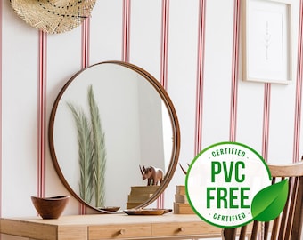 French stripe Peel and Stick wallpaper | Ticking Stripe Removable or Unpasted wallpaper - PVC-Free | Striped Self-adhesive wallpaper