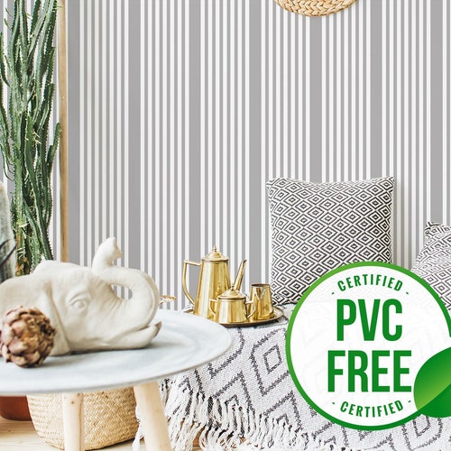 Removable Wallpaper Ticking Stripe Wallpaper Peel and Etsy