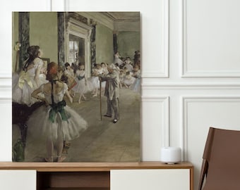 The Dance Class by Edgar Degas Canvas Wall Art Print / Stretched & Ready to Hang Canvas Print