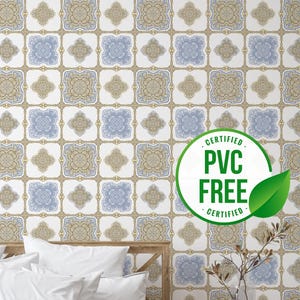 Grün und Blau Erbe von Sara T | Ablösbare Tapete oder ungeklebte Tapete - PVC-Frei | Damast Selbstklebende Tapete