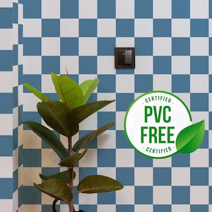Hellblaue karierte Geometrische Tapete | Ablösbare Tapete oder ungeklebte Tapete - PVC-Frei | Selbstklebende Tapete