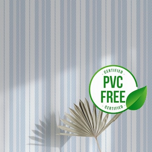 Light Blue and Beige Striped wallpaper | Removable Peel and Stick wallpaper or Unpasted wallpaper - PVC-Free | Self-adhesive wallpaper