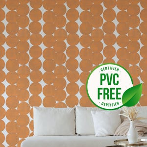 Terrakotta weiß gepunktete Tapete | Ablösbare Tapete oder ungeklebte Tapete - PVC-Frei | Selbstklebende Tapete