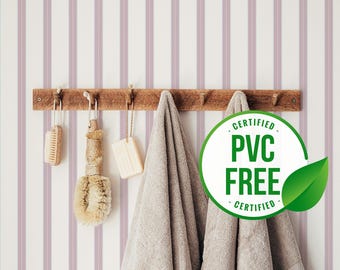 Rosa und Beige französische Streifentapete | Ablösbare Tapete oder ungeklebte Tapete - PVC-Frei | Selbstklebende Tapete
