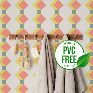 Beige and Orange Geometric Modern wallpaper | Removable Peel and Stick wallpaper or Unpasted wallpaper - PVC-Free | Self-adhesive wallpaper