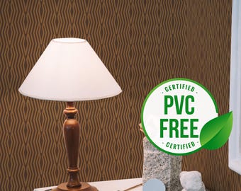 Brown and Terracotta geometric wallpaper | Removable Peel and Stick wallpaper or Unpasted wallpaper - PVC-Free | Self-adhesive wallpaper