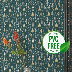 Grüne Nussknacker Tapete | Ablösbare Tapete oder ungeklebte Tapete - PVC-Frei |  Selbstklebende Tapete