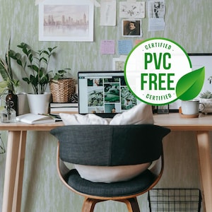 Grün und Grau Neutral textur Tapete | Ablösbare Tapete oder ungeklebte Tapete - PVC-Frei | Selbstklebende Tapete