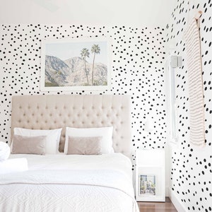 Speckled Dot Self Adhesive Wallpaper Black And White Etsy Black and white peel and stick wallpaper for kitchen,11.8inch x 78.7inch kitchen wallpaper bathroom self adhesive wall paper waterproof countertop removable wallpaper backsplash vinyl film decoration. usd