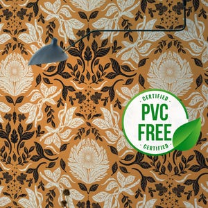 Beige and Brown Reverie by Sara T| Removable Peel and Stick wallpaper or Unpasted wallpaper - PVC-Free | Damask Self-adhesive wallpaper